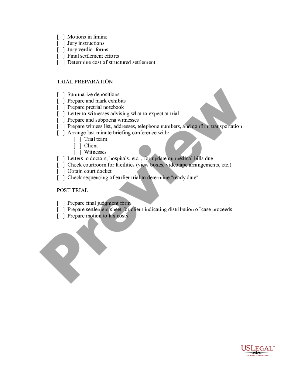 page 1 Checklist for Sequential Activities to Organize Automobile Action preview