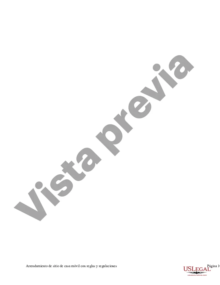 Preview Arrendamiento de sitio de casa móvil con reglas y regulaciones
