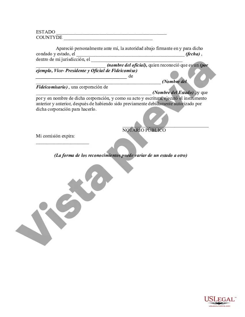 Preview Forma General de Modificación del Contrato de Fideicomiso