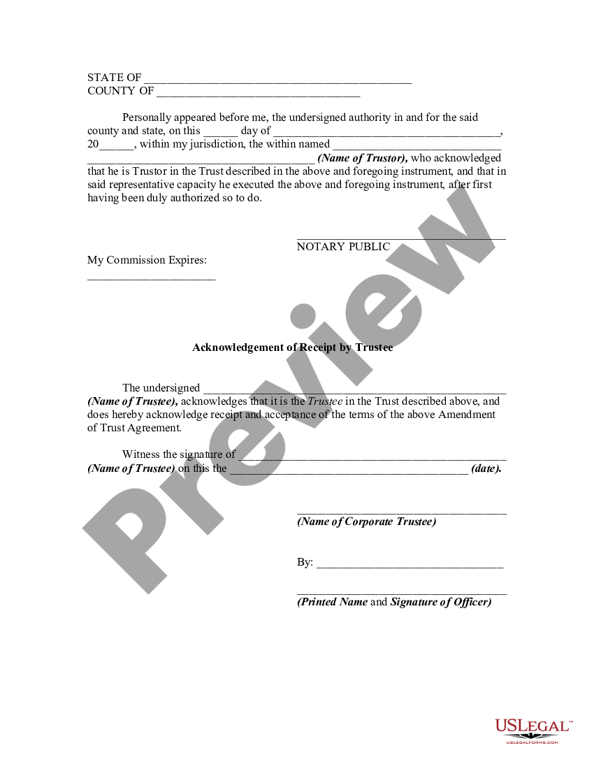 philadelphia-pennsylvania-general-form-of-amendment-of-trust-agreement