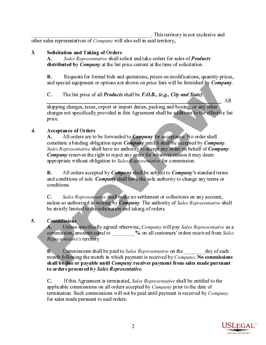 Get Agreement between Service Company and Independent Sales Representative Preview Agreement between Service Company and Independent Sales Representative