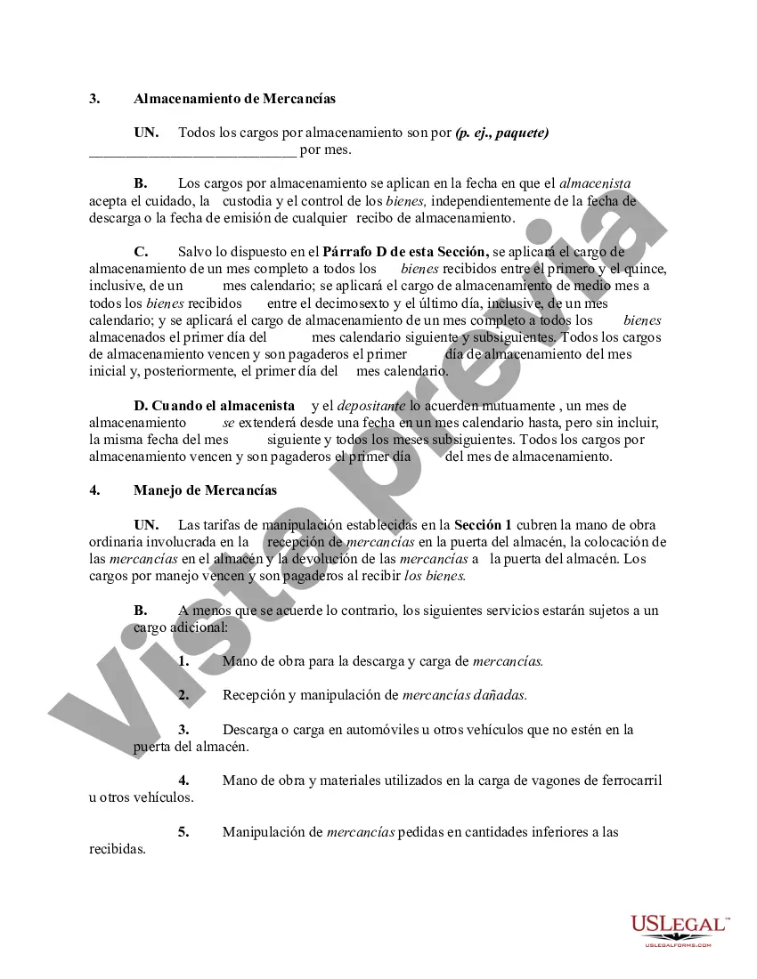 Preview Contrato General de Depósito con Empresa Almacenista para Almacenamiento de Mercancías