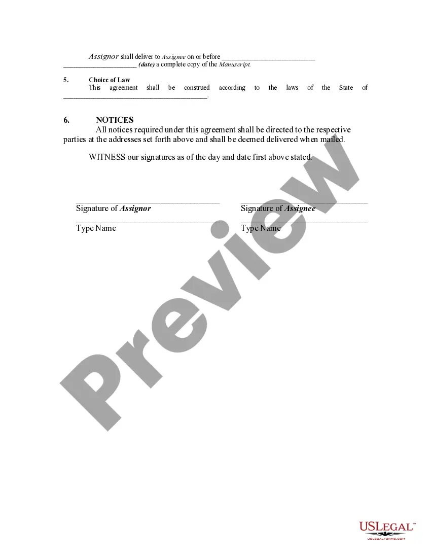 Get Assignment of Rights to Unpublished Manuscript Preview Assignment of Rights to Unpublished Manuscript