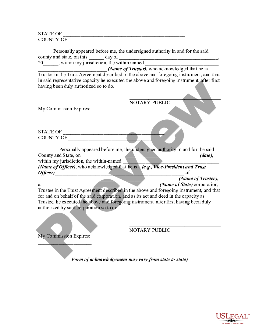 Agreement Between Trustor And Trustee Terminating Trust After Disclaimer By Beneficiary 0303