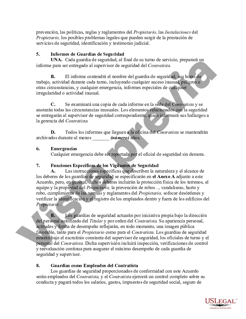 Preview Acuerdo de servicios de seguridad de edificios