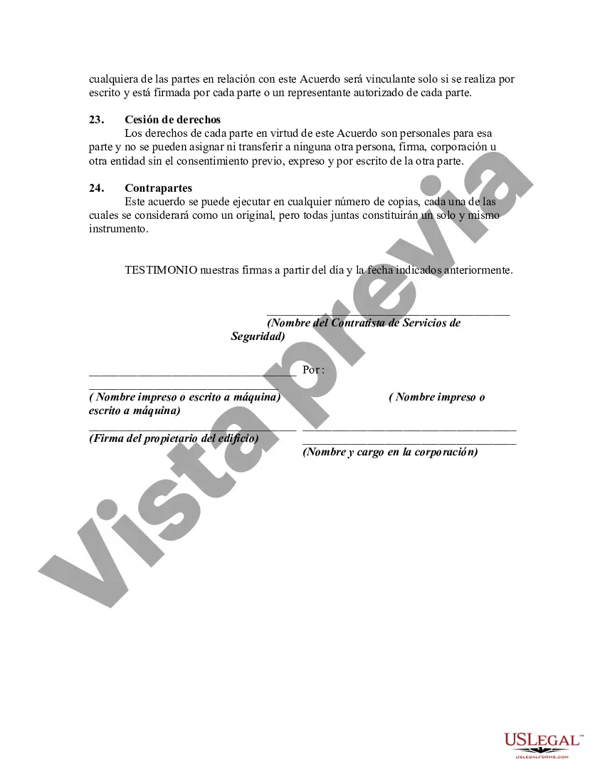 Preview Acuerdo de servicios de seguridad de edificios