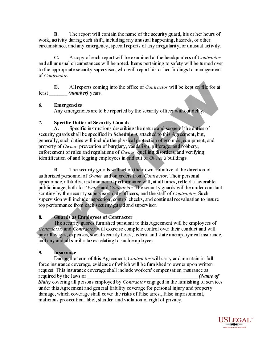 Get Building Security Services Agreement Preview Building Security Services Agreement