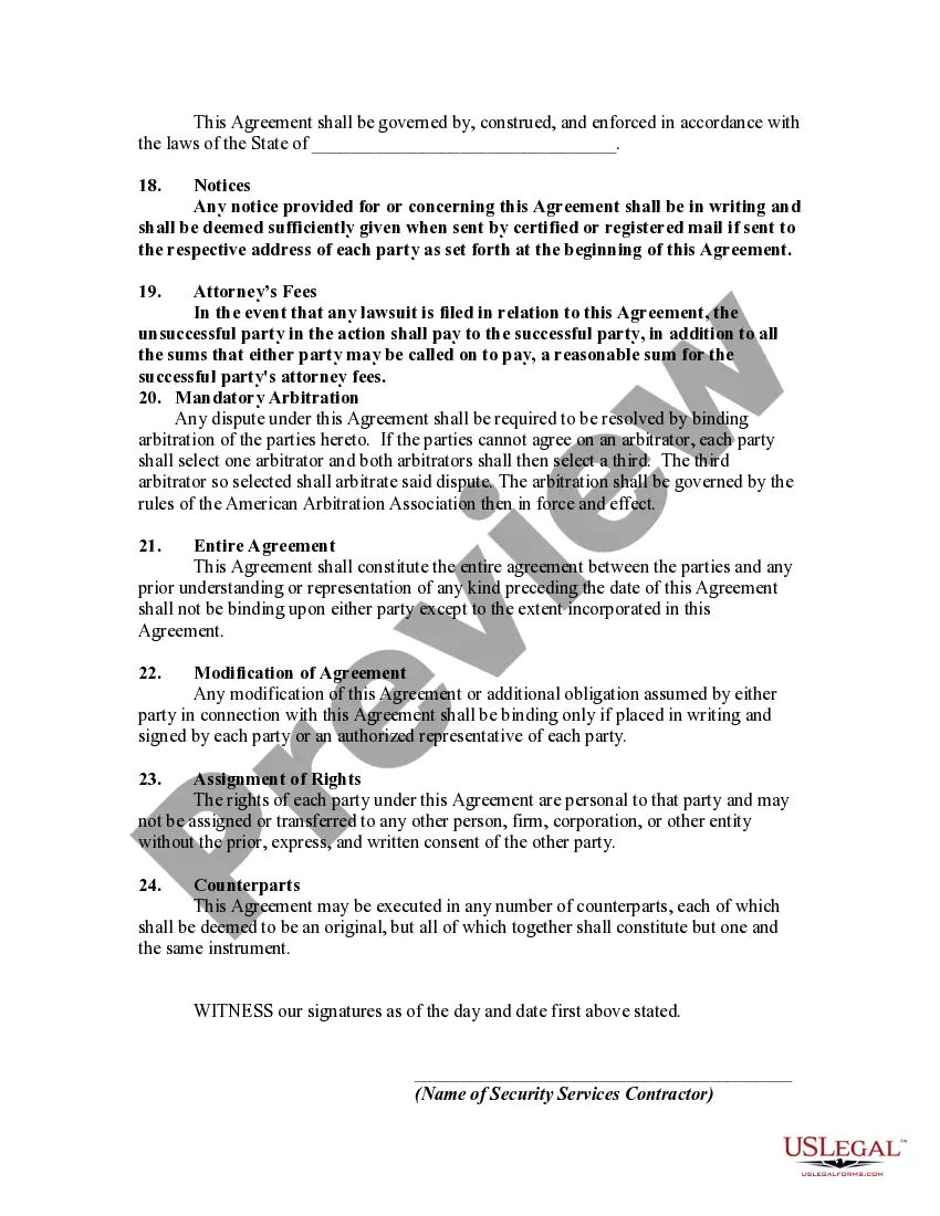 Get Building Security Services Agreement Preview Building Security Services Agreement