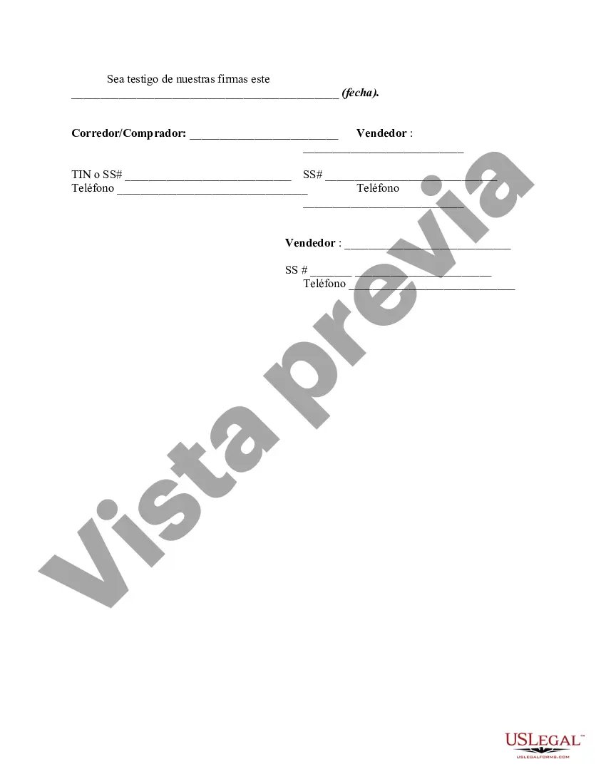 Preview Anexo de compra y precio del corredor de bienes raíces al contrato de compra y venta de bienes raíces