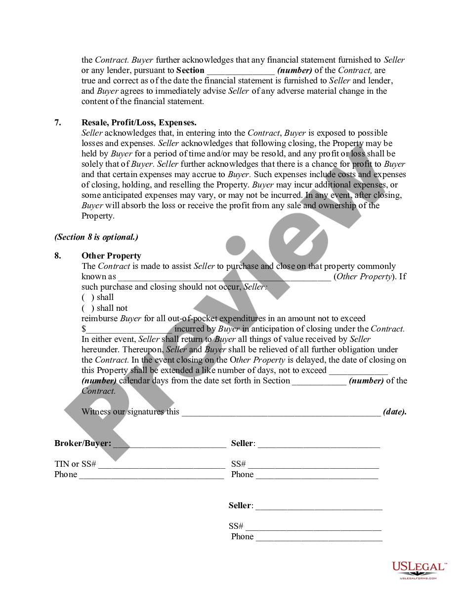 page 1 Real Estate Broker BuyOut and Price Addendum to Contract to Buy and Sell Real Estate preview