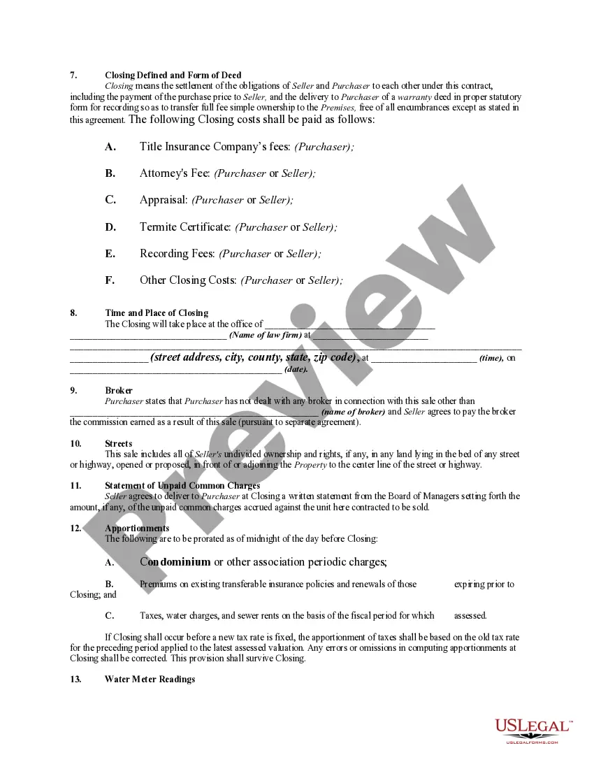 Get Agreement for the Sale and Purchase of a Condominium Unit Preview Agreement for the Sale and Purchase of a Condominium Unit