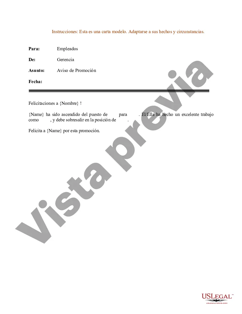 Preview Ejemplo de carta de aviso de promoción