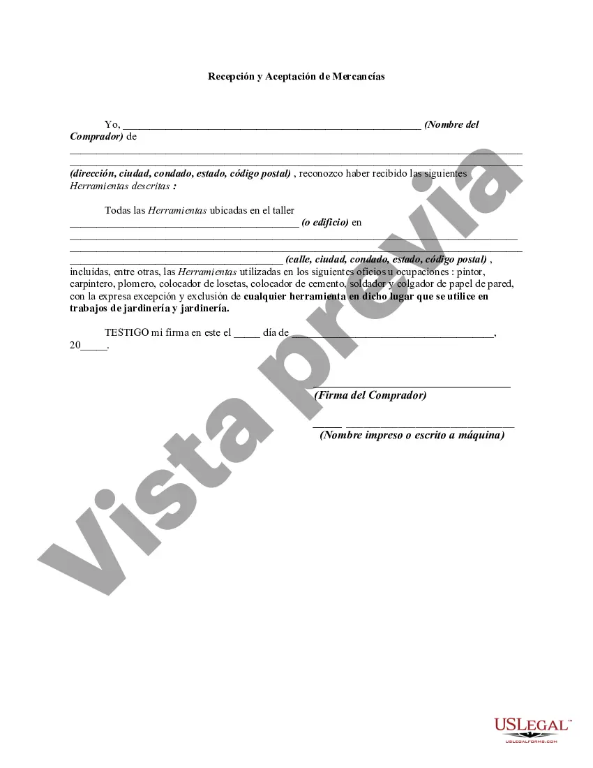 Preview Factura de venta de herramientas de artesano ubicadas en un edificio junto con otras herramientas