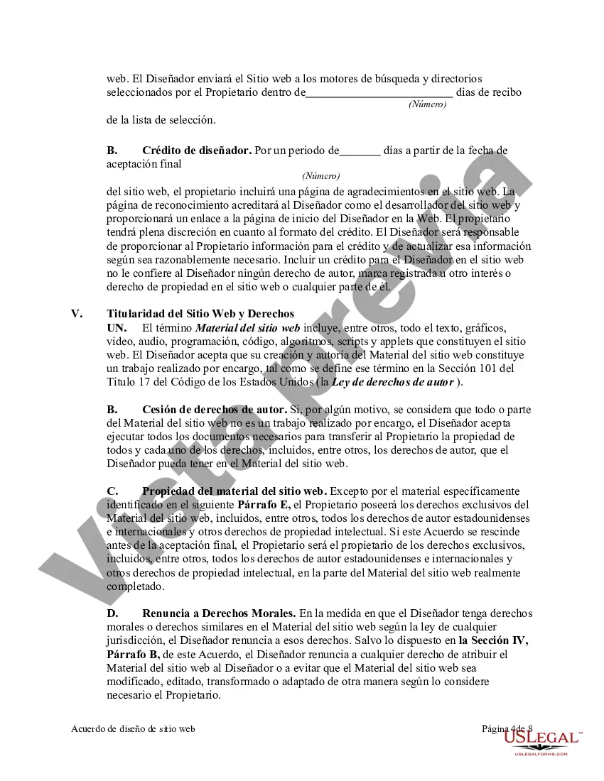 Preview Acuerdo de diseño de sitio web