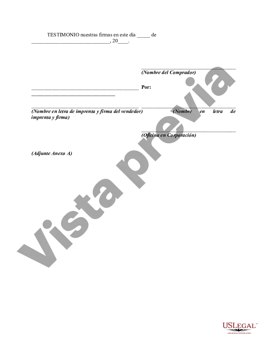 Preview Acuerdo para comprar acciones comunes de un accionista por parte de la corporación con un anexo de una factura de venta y asignación de acciones por instrumento separado