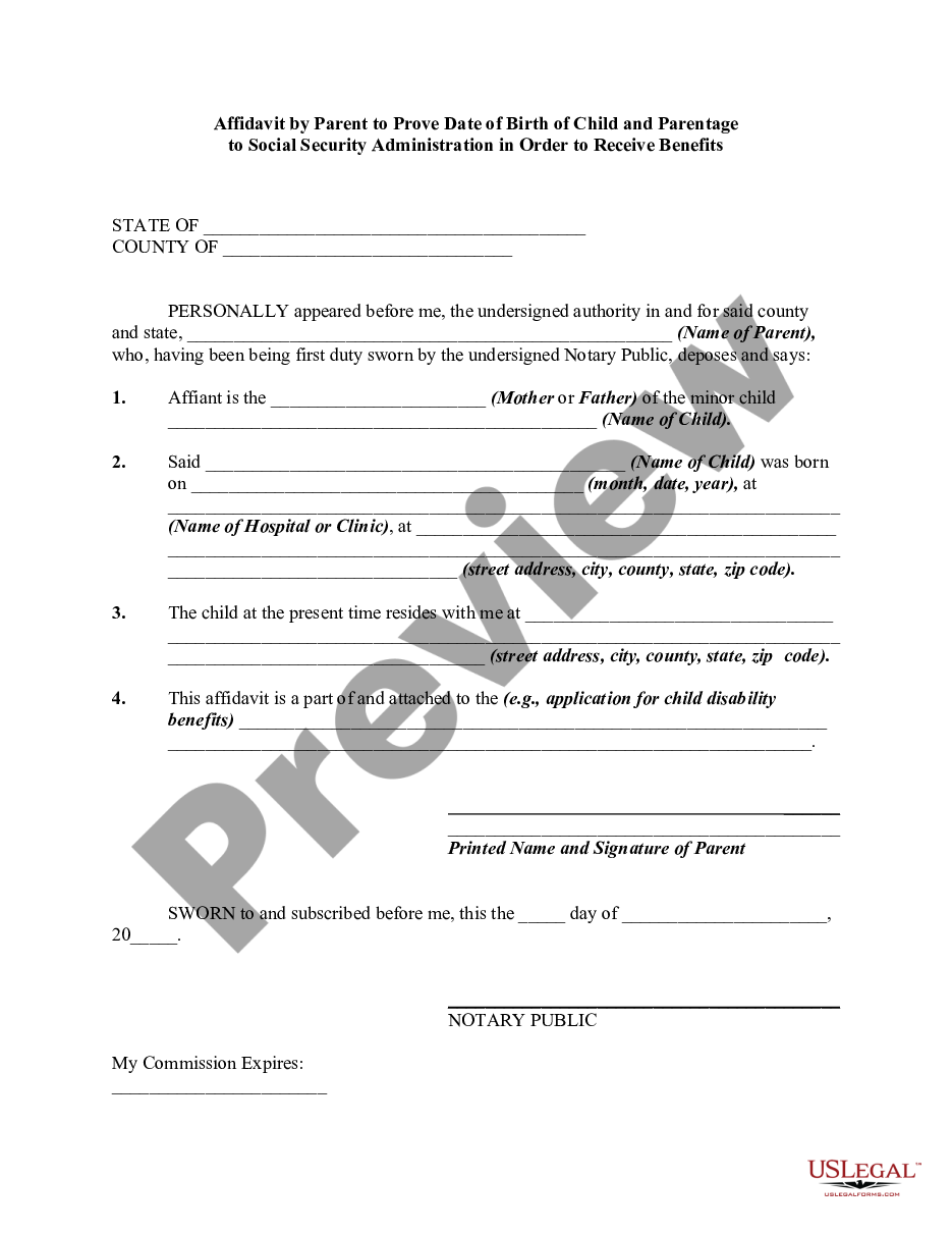 Birth Affidavit Form Us Legal Forms 5075