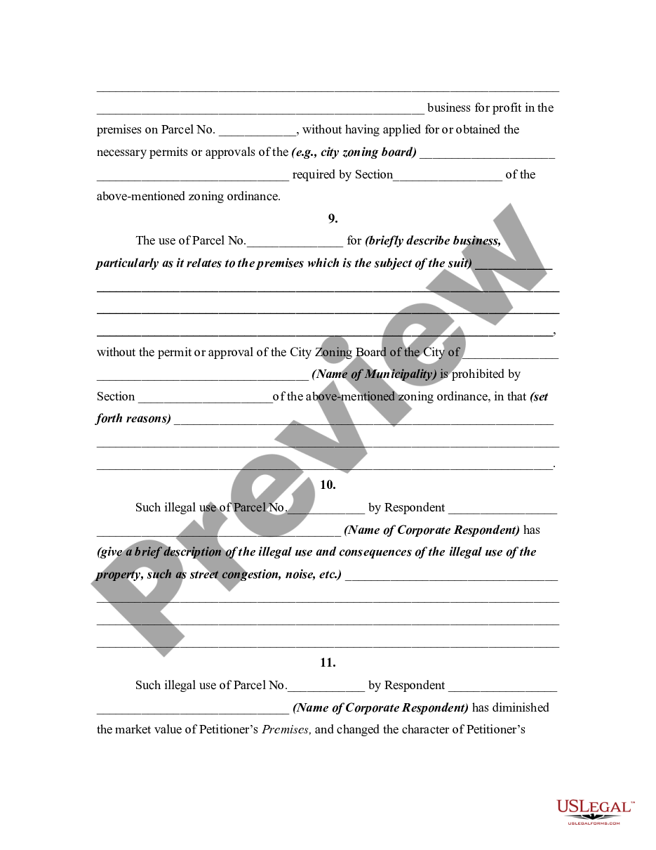 page 3 Petition by Adjoining Property Owner to Enjoin Violation of Zoning Ordinance preview