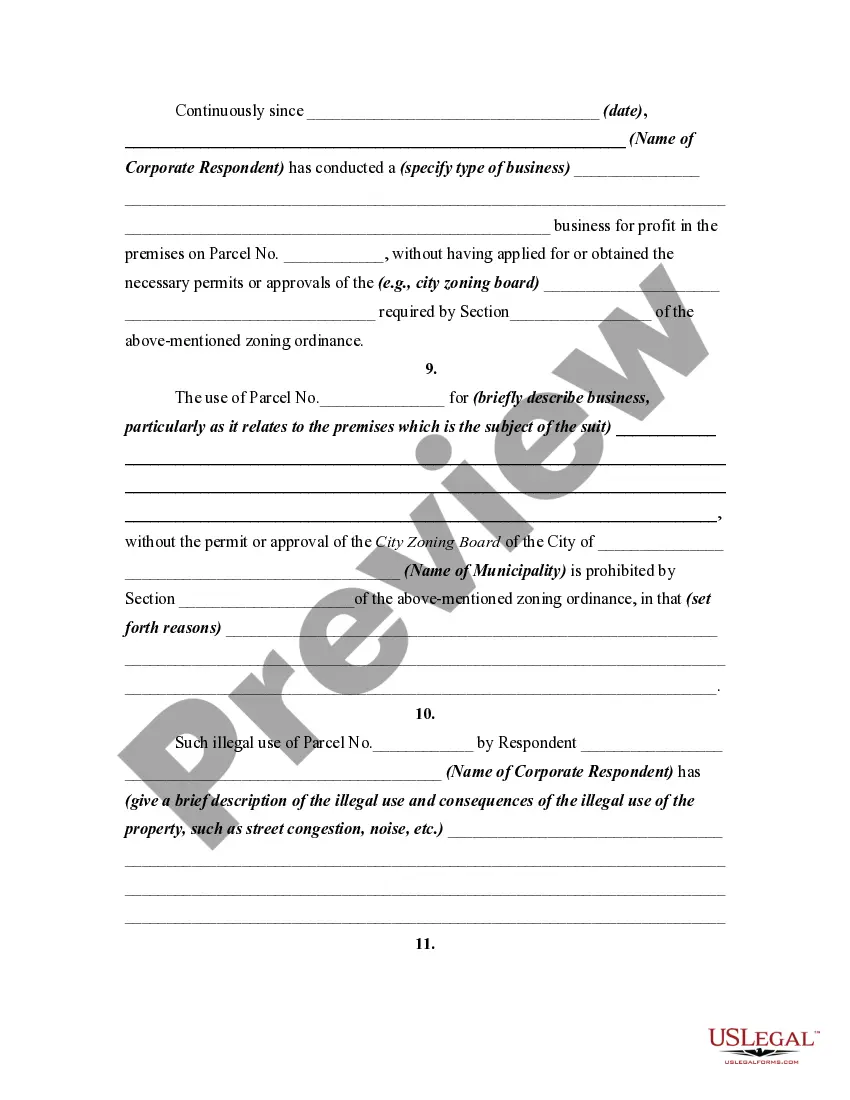 Get Petition by Adjoining Property Owner to Enjoin Violation of Zoning Ordinance Preview Petition by Adjoining Property Owner to Enjoin Violation of Zoning Ordinance