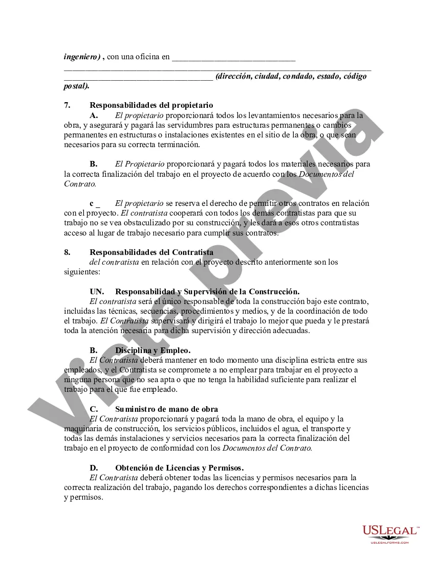 Preview Contrato de Construcción y Construcción de Tiempo y Materiales - Propietario para Suministro de Materiales