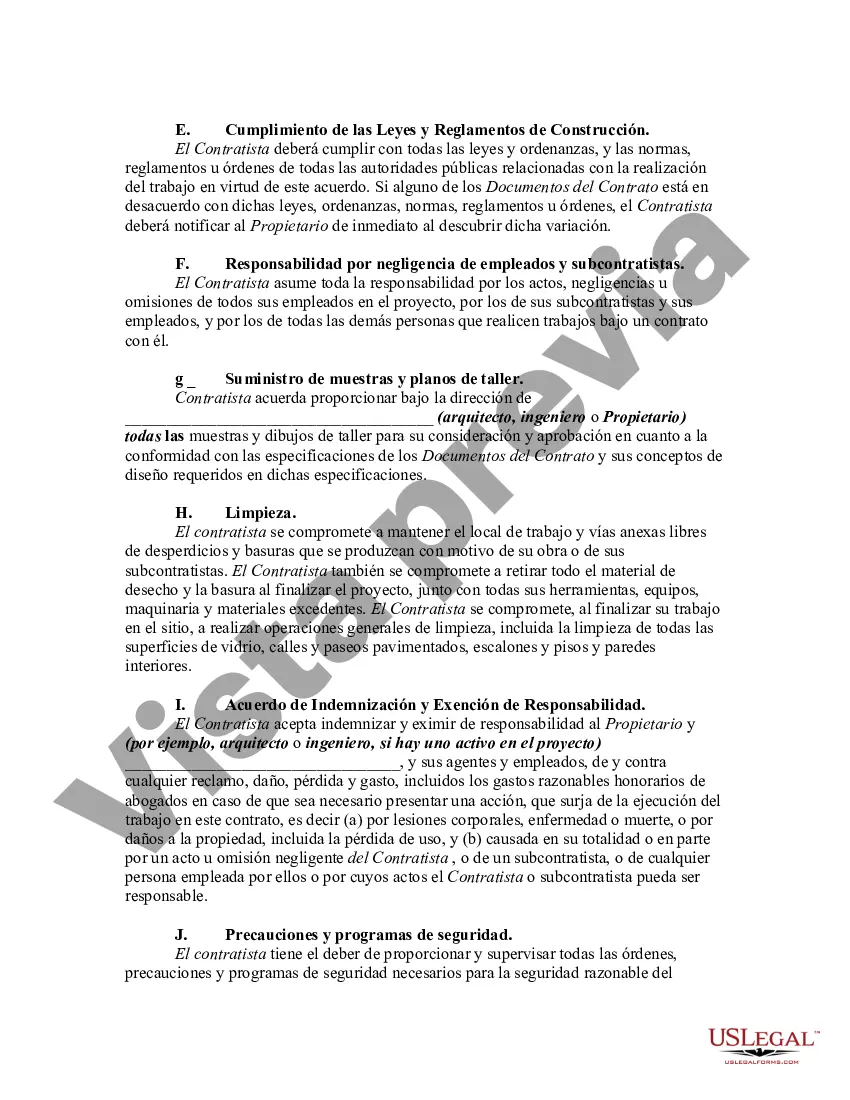 Preview Contrato de Construcción y Construcción de Tiempo y Materiales - Propietario para Suministro de Materiales