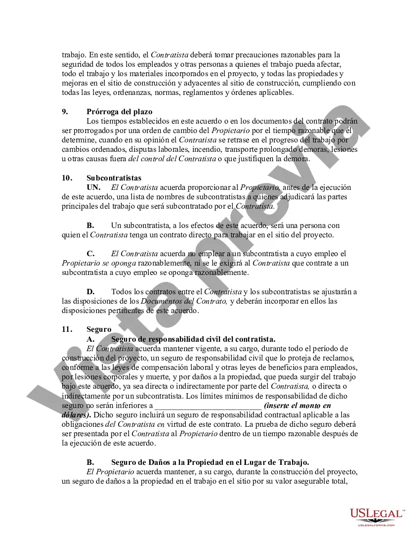 Preview Contrato de Construcción y Construcción de Tiempo y Materiales - Propietario para Suministro de Materiales