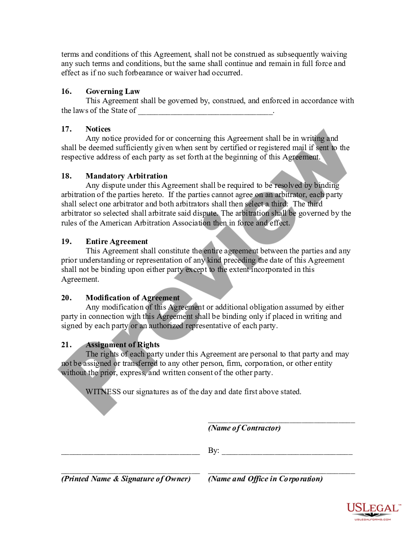 Time And Materials Contract Form US Legal Forms