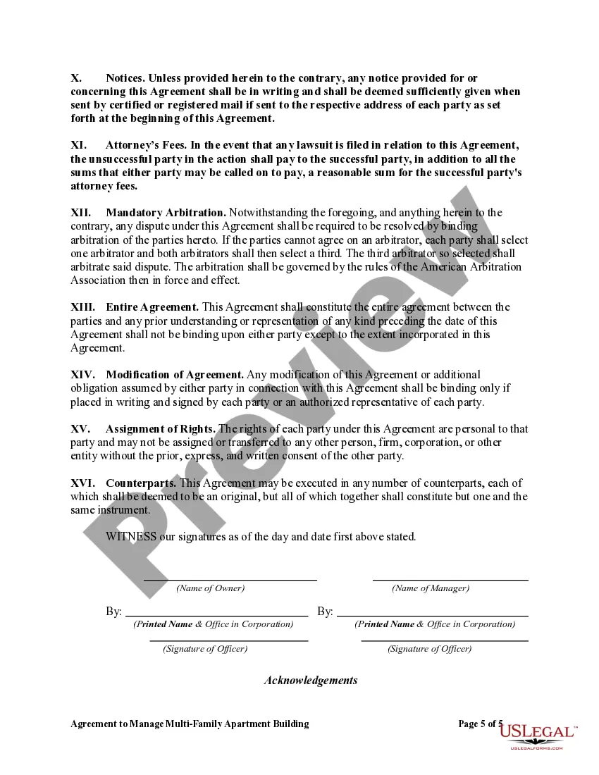 Get Agreement to Manage Multi-Family Apartment Building Preview Agreement to Manage Multi-Family Apartment Building