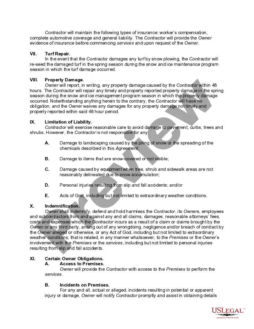Get Snow and Ice Management Services Agreement Preview Snow and Ice Management Services Agreement