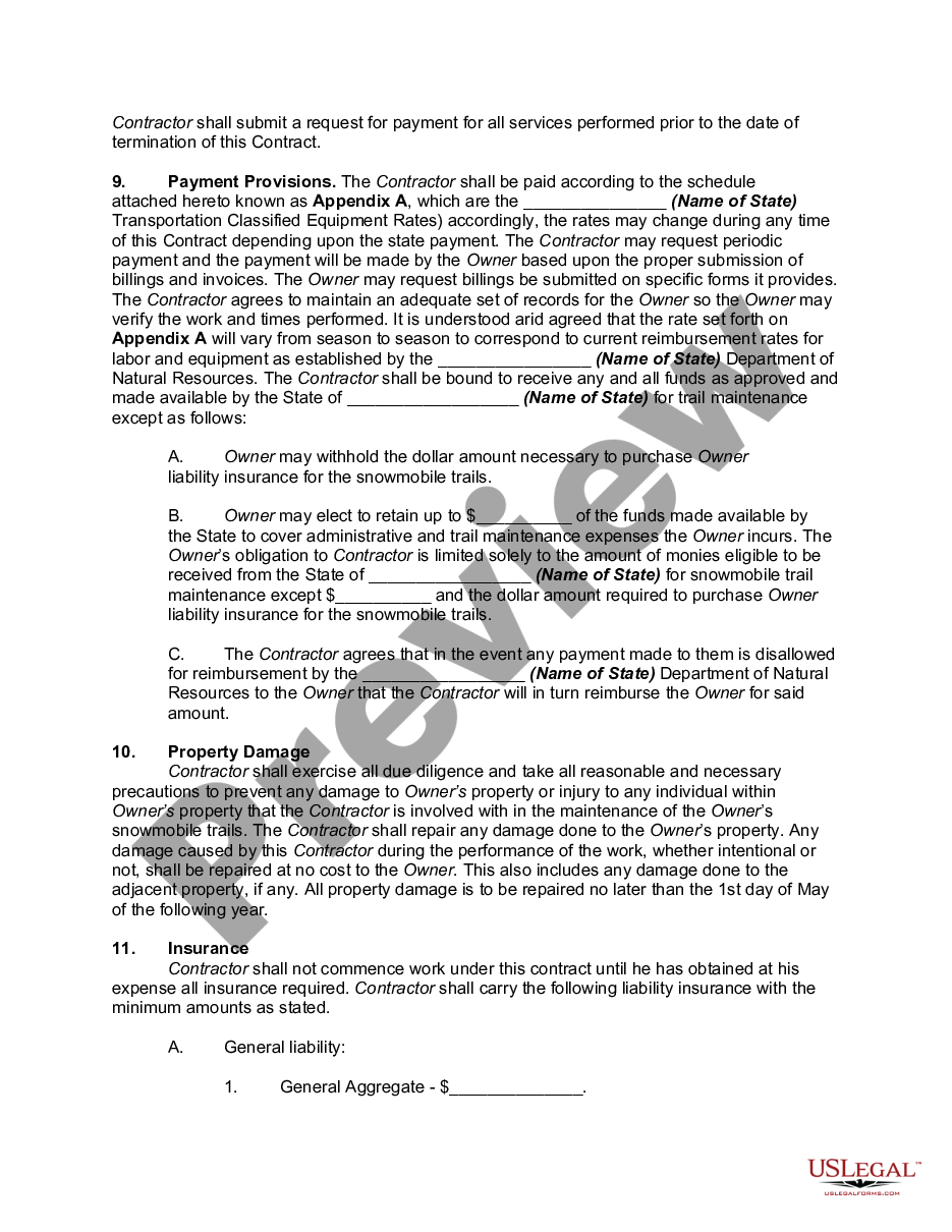 page 2 Snowmobile Trail Maintenance Contract - Grooming Services preview