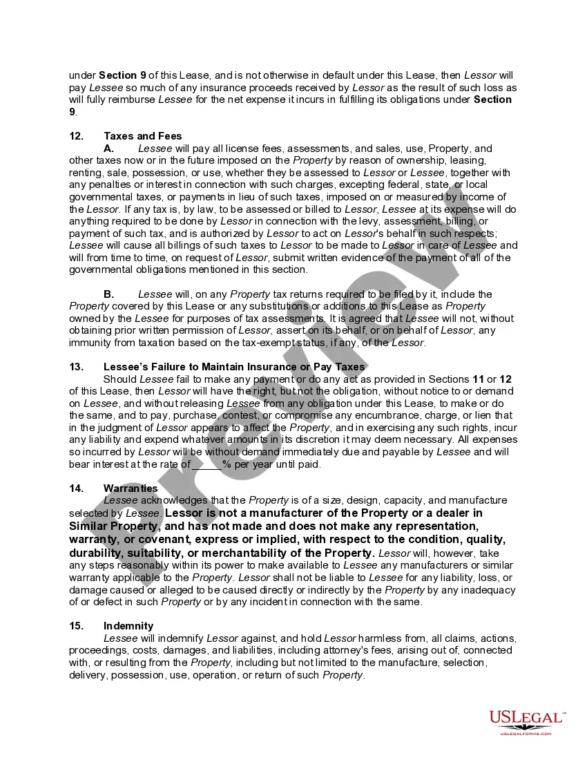 Preview Lease or Rental Agreement of Personal Property of any Type with Option to Purchase and Own Personal Property - Lease or Rent to Own