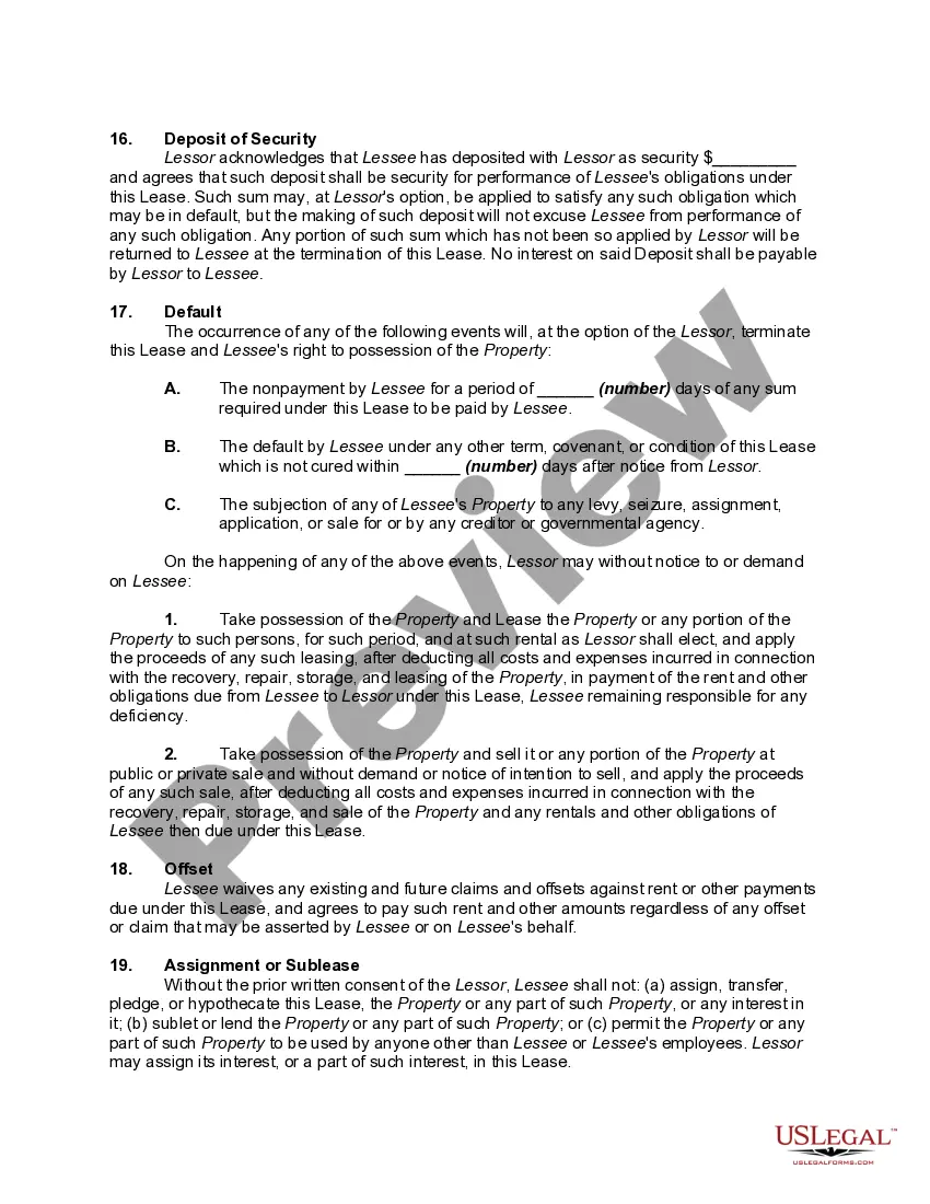 Preview Lease or Rental Agreement of Personal Property of any Type with Option to Purchase and Own Personal Property - Lease or Rent to Own
