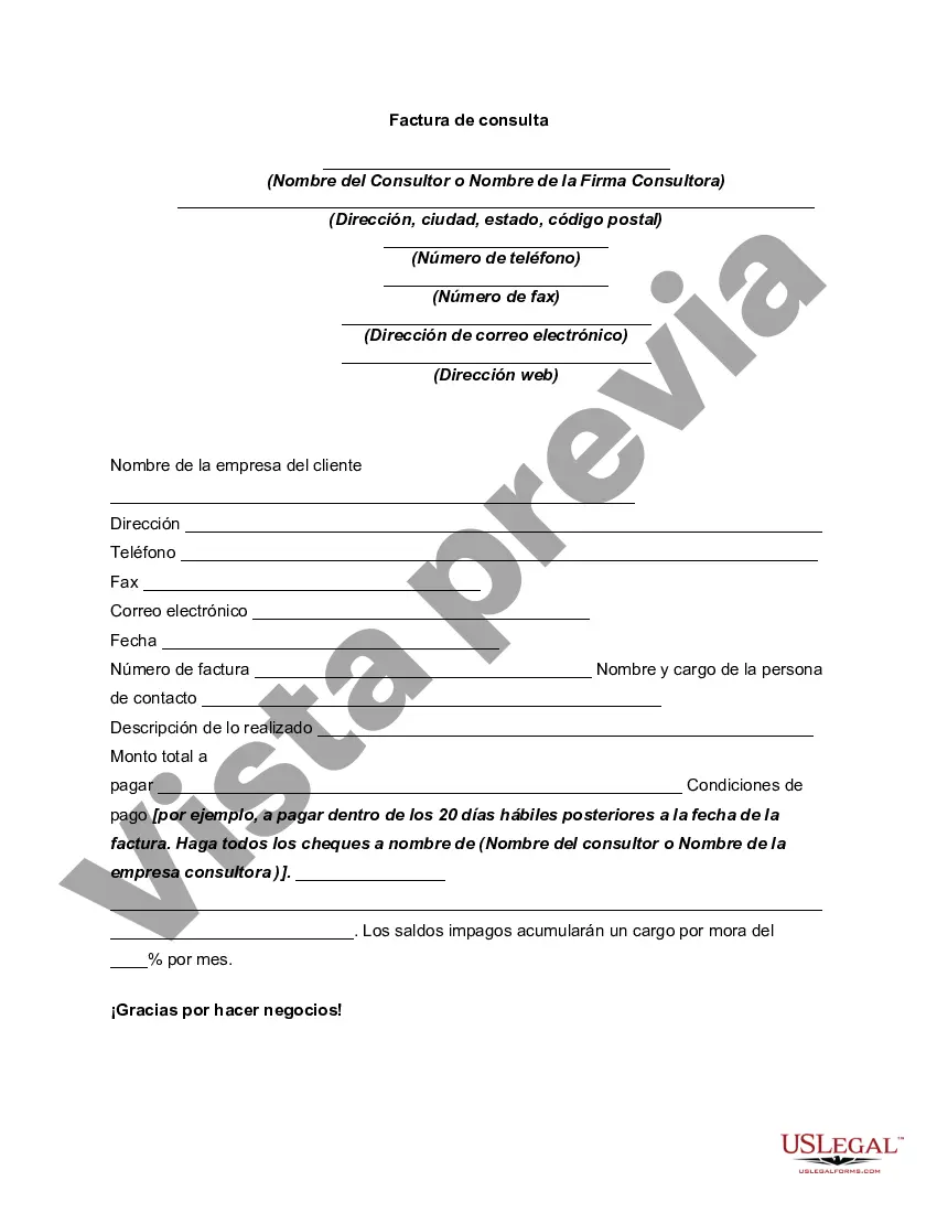 Preview Factura de consultoría