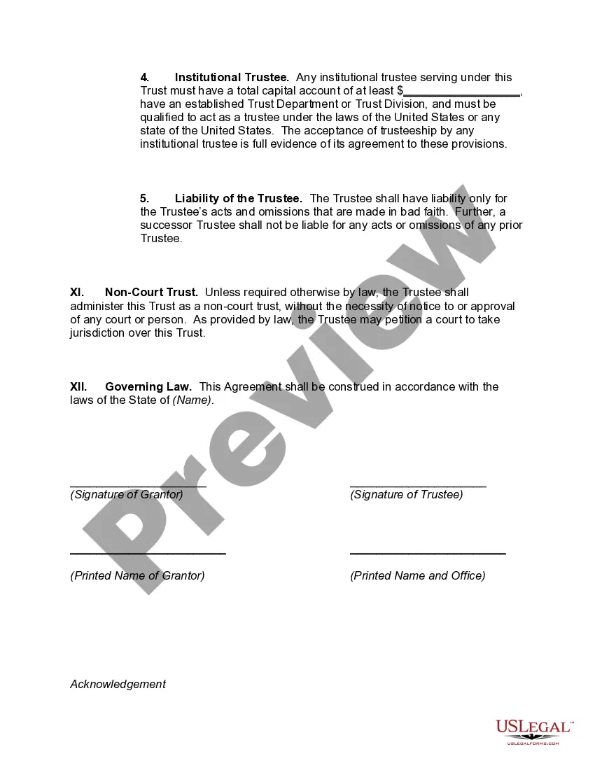 Preview College Education Trust Agreement