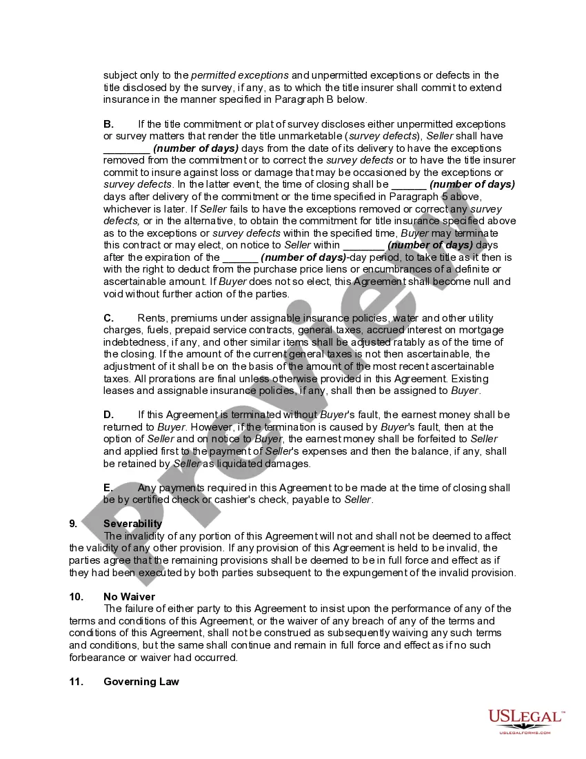 Preview Contract for the Sale of Commercial Property - Owner Financed with Provisions for Note and Purchase Money Mortgage and Security Agreement