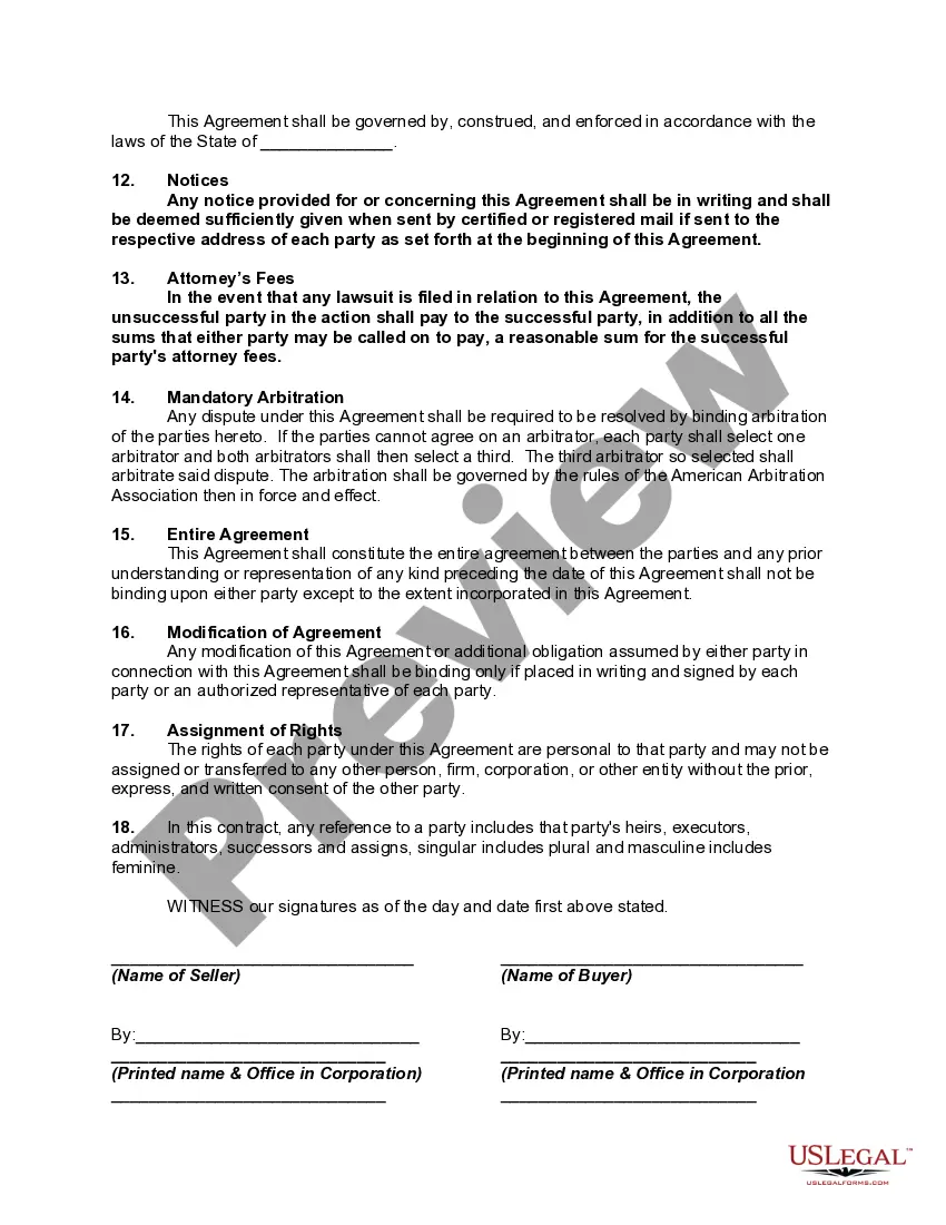 Preview Contract for the Sale of Commercial Property - Owner Financed with Provisions for Note and Purchase Money Mortgage and Security Agreement