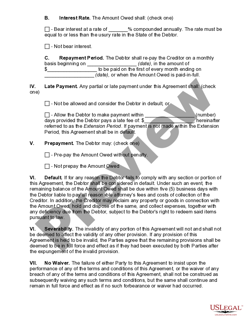 Missouri Owner Financing Contract for Vehicle Owner Financing Vehicle