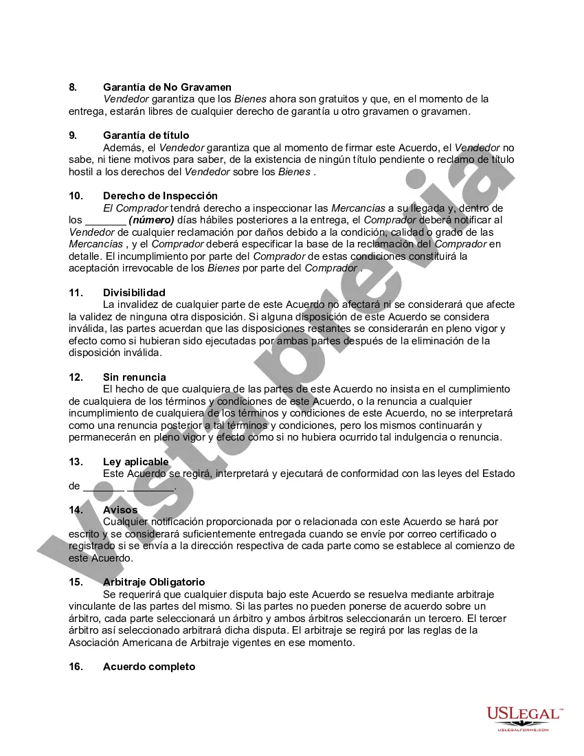 Preview Contrato de Venta de Bienes Muebles - Dueño Financiado con Provisiones para Nota y Contrato de Garantía