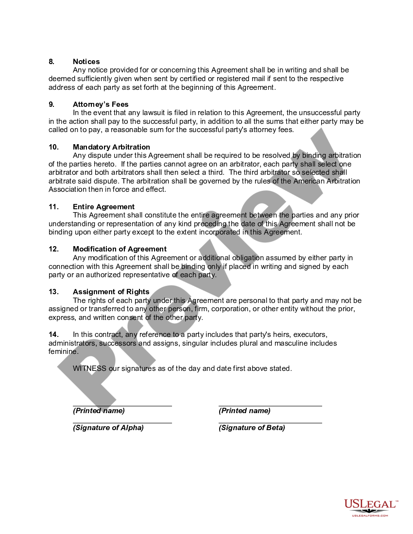 Arkansas Contract or Agreement to Make Exchange or Barter and Assume ...