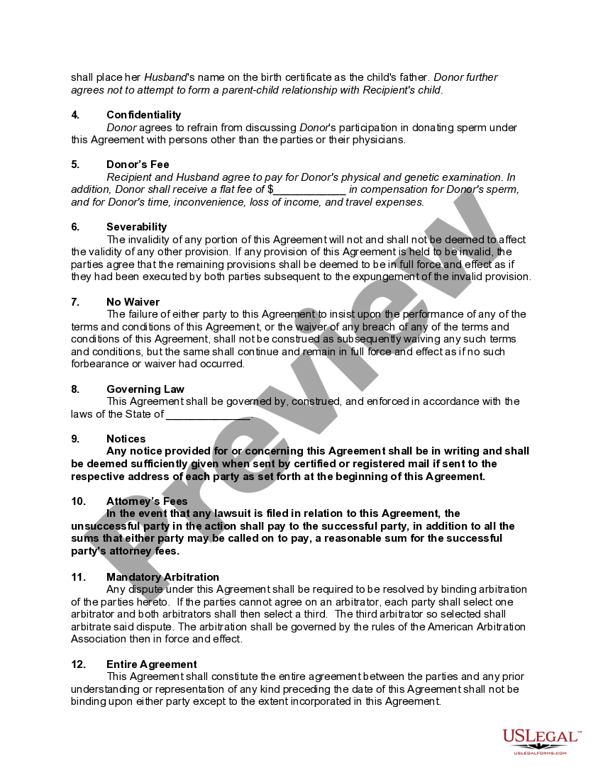 Surrogate or Surrogacy Agreement for Artificial Insemination between Surrogate or Surrogacy Agreement for Artificial Insemination between