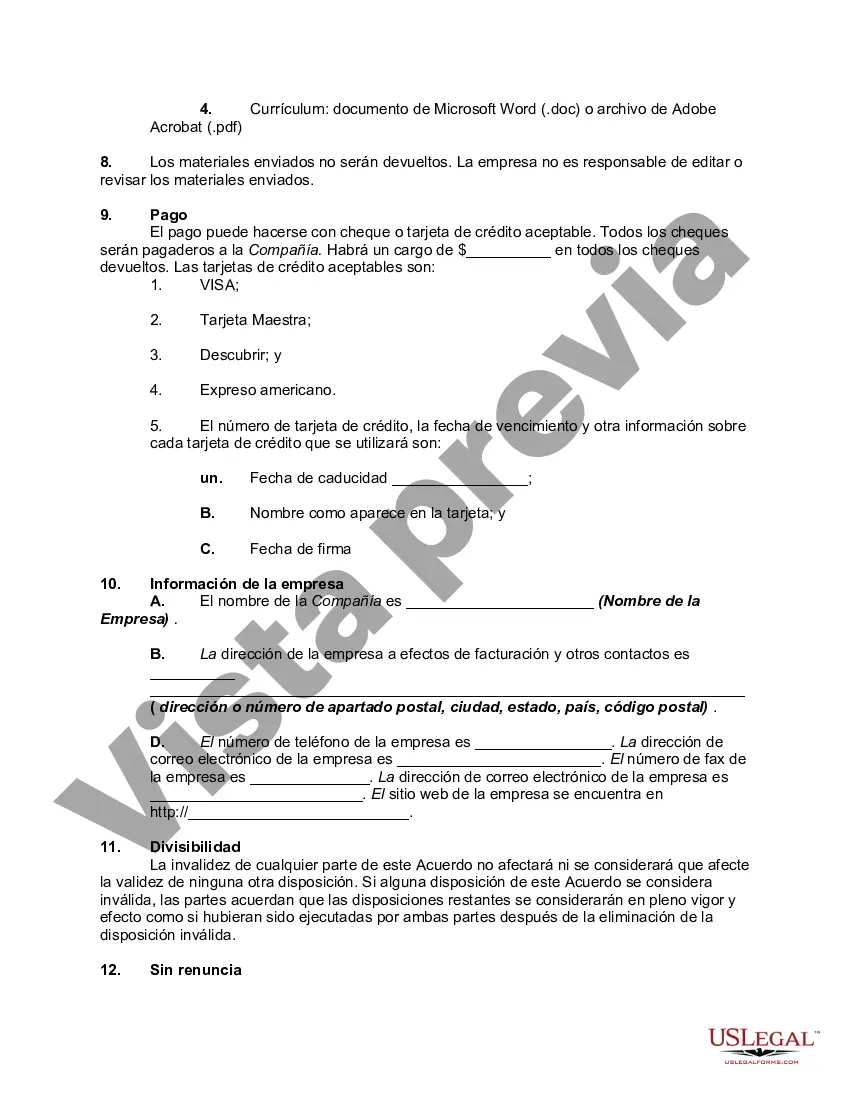 Preview Acuerdo de suscripción del sitio web