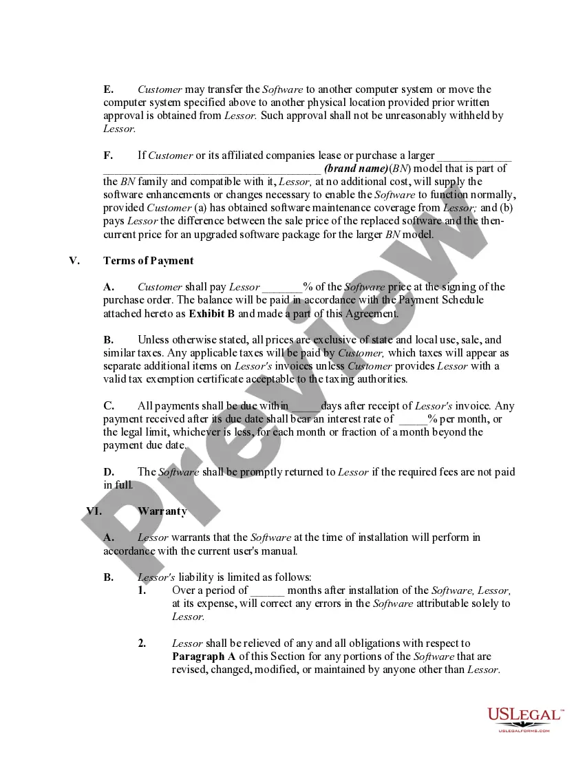Get Exclusive Computer Software Lease with License Agreement Preview Exclusive Computer Software Lease with License Agreement