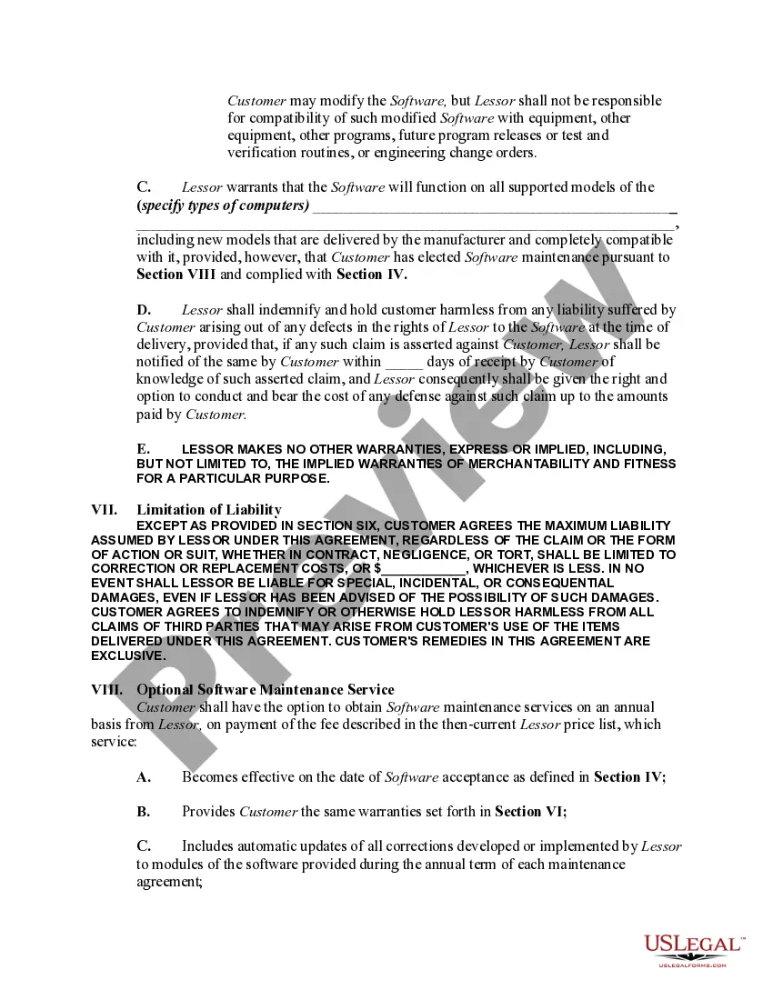 Get Exclusive Computer Software Lease with License Agreement Preview Exclusive Computer Software Lease with License Agreement