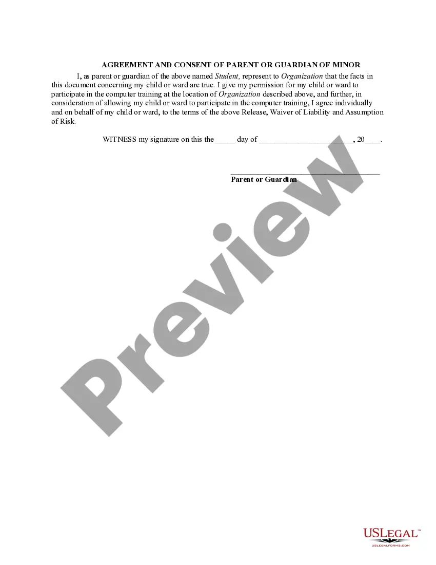 Get Waiver and Release from Liability for Injuries Sustained as a Result of Receiving Computer Training Preview Waiver and Release from Liability for Injuries Sustained as a Result of Receiving Computer Training