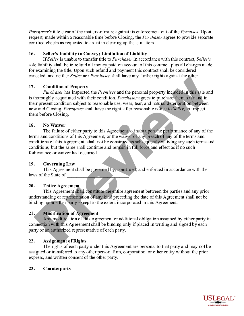 Virginia Agreement for the Sale and Purchase of a Condominium Unit in a ...