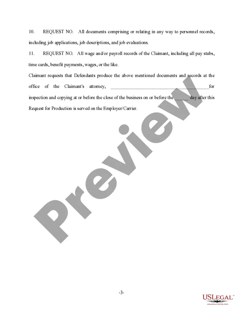 Get Claimant's First Set of Requests for Production Preview Claimant's First Set of Requests for Production
