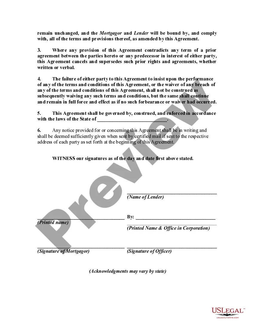 Get Agreement to Modify Interest Rate on Promissory Note Secured by a Mortgage Preview Agreement to Modify Interest Rate on Promissory Note Secured by a Mortgage