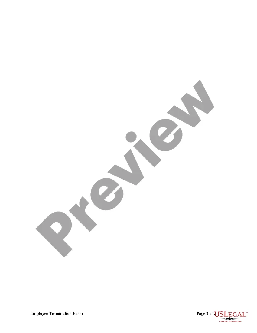 Get Employee Termination Form Preview Employee Termination Form
