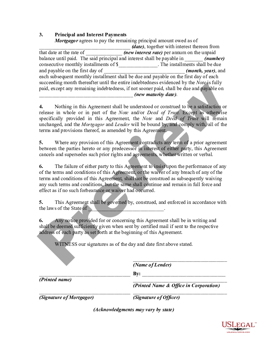 Agreement to Change or Modify Interest Rate, Maturity Date - Deed Of ...