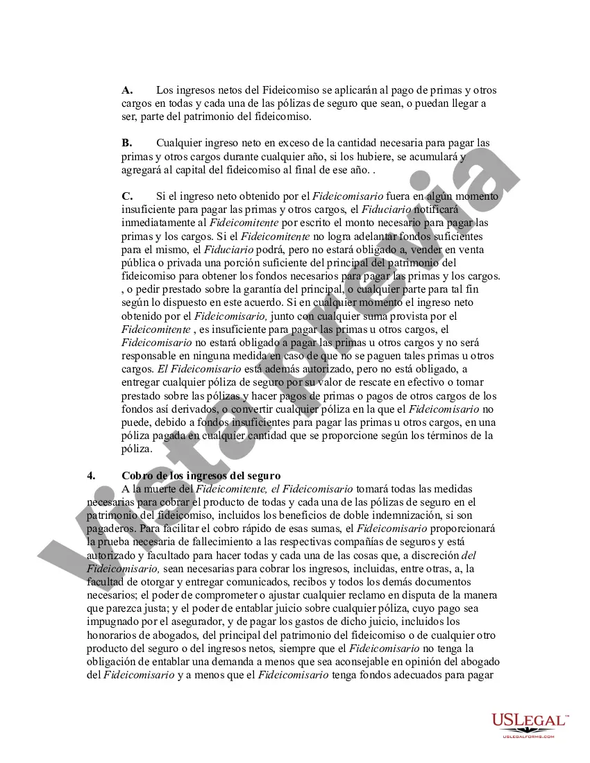 Preview Fideicomiso Irrevocable Financiado por Seguro de Vida