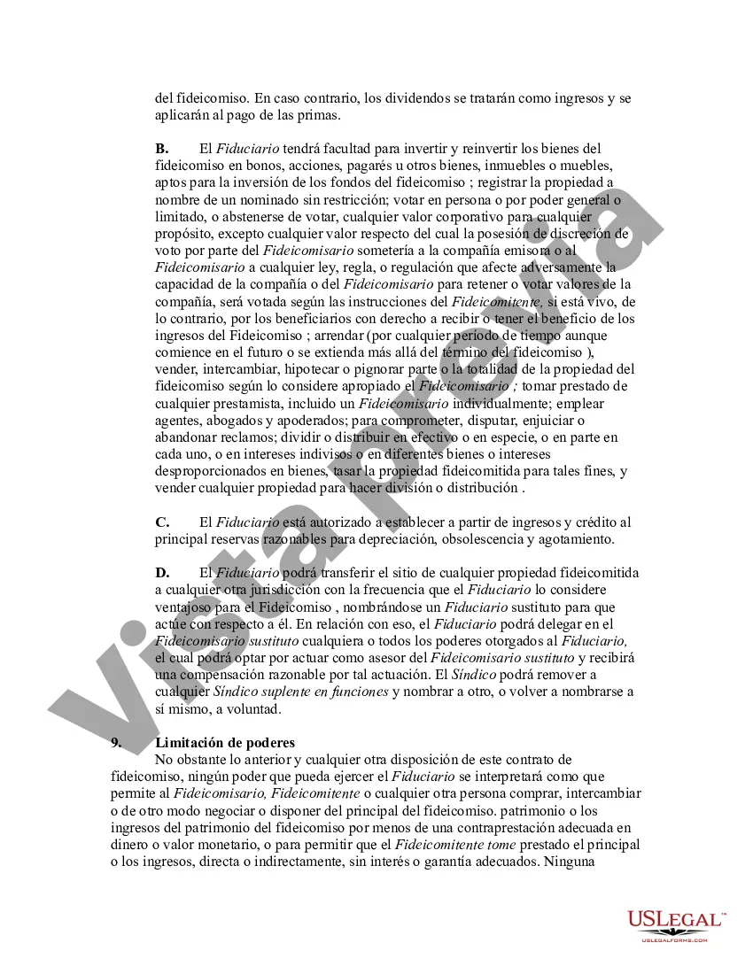 Preview Fideicomiso Irrevocable Financiado por Seguro de Vida